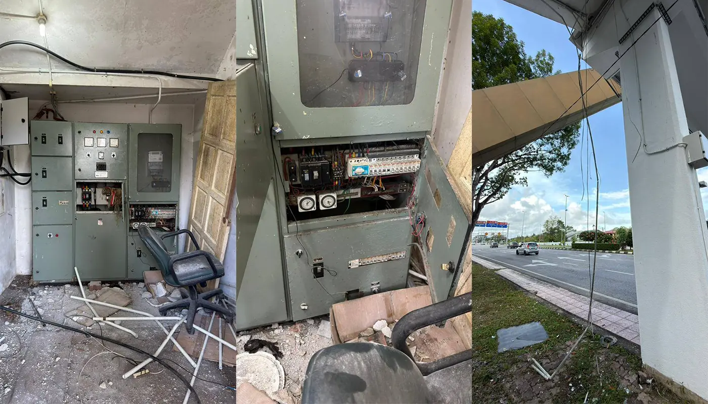 Theft at Taman Hussein Flyover: Disrupts Lighting and Safety 1 Sarawak, Sarawak News, Kuching, Kuching News, DBKU, public safety, vandalism, theft,