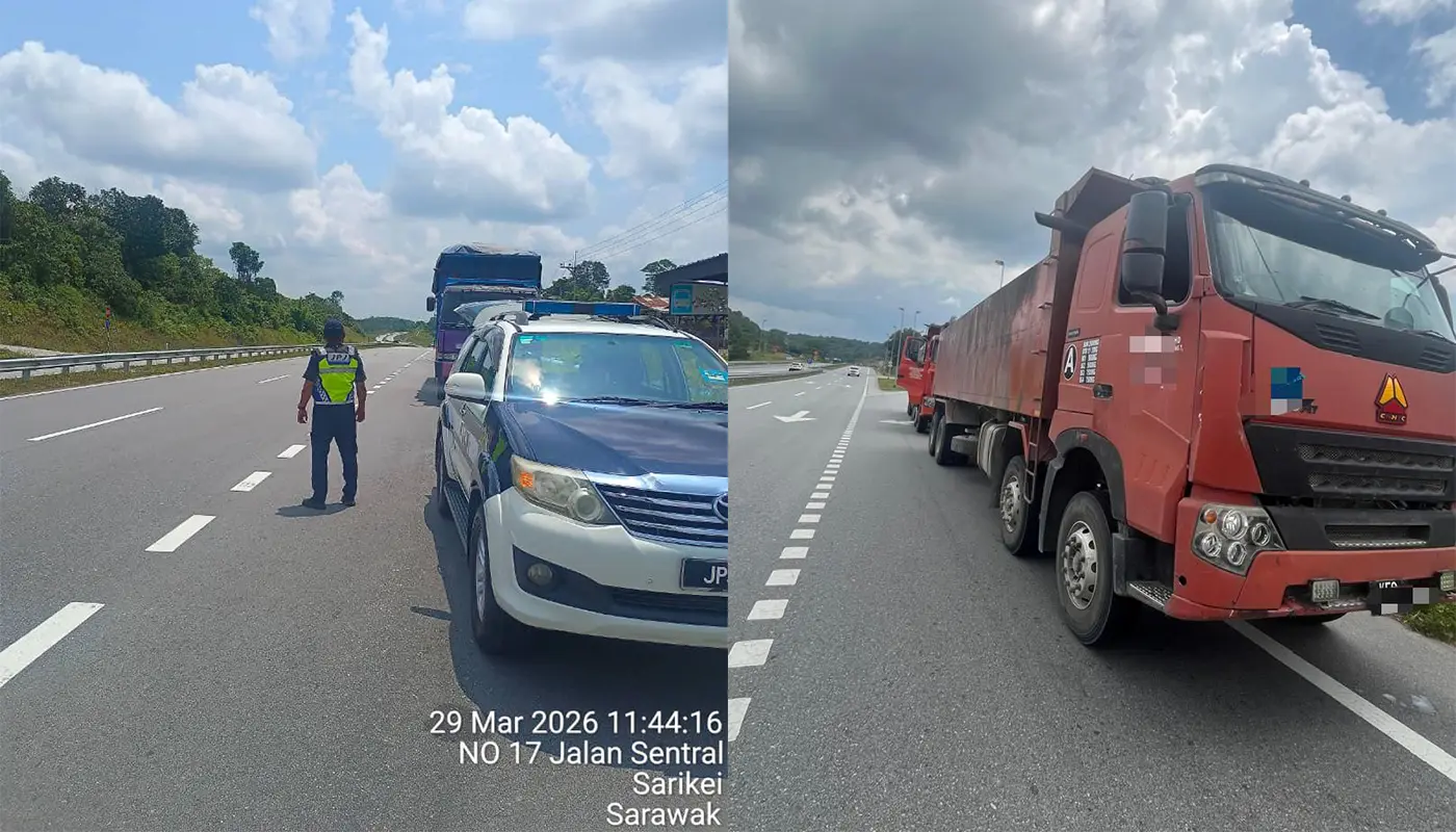 JPJ Sarikei Enforces Ops HRA 2026 on Pan Borneo Highway 1 Sarawak, Sarawak News, Sarikei, Sarikei News, JPJ Sarawak, Road Safety, Hari Raya Aidilfitri, Traffic Enforcement, Pan Borneo Highway