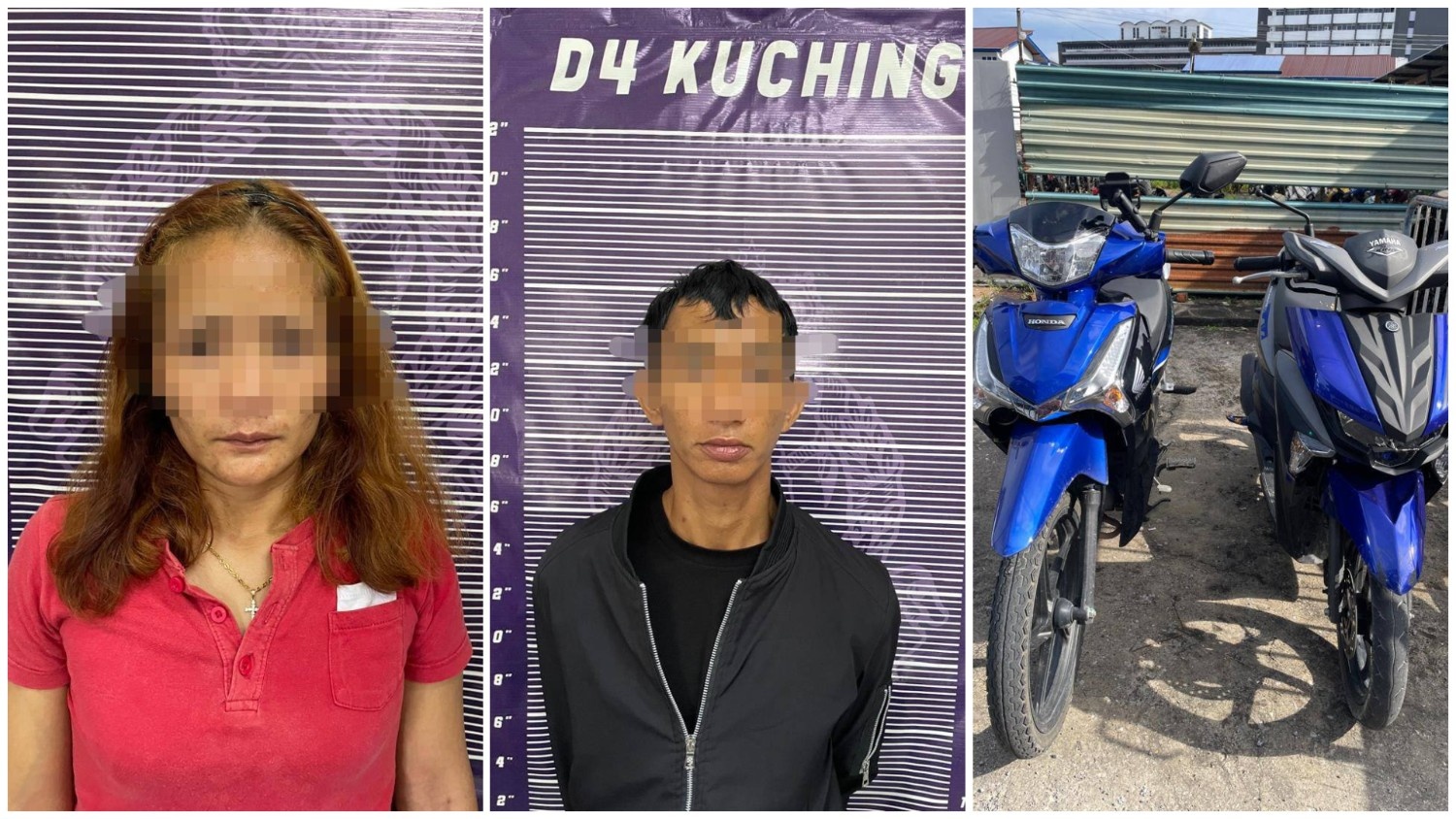 Kuching Police Nab Couple in Motorcycle Theft Case