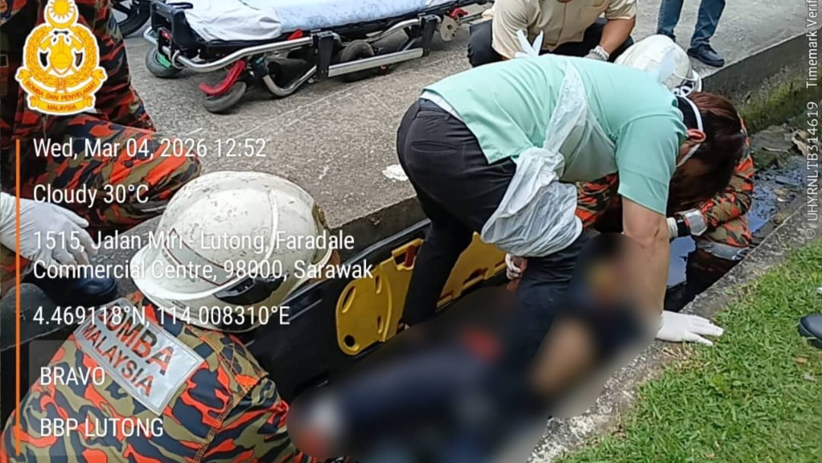 Motorcyclist Injured After Skidding Into Drain in Lutong 1 Motorcyclist Injured After Skidding Into Drain in Lutong
