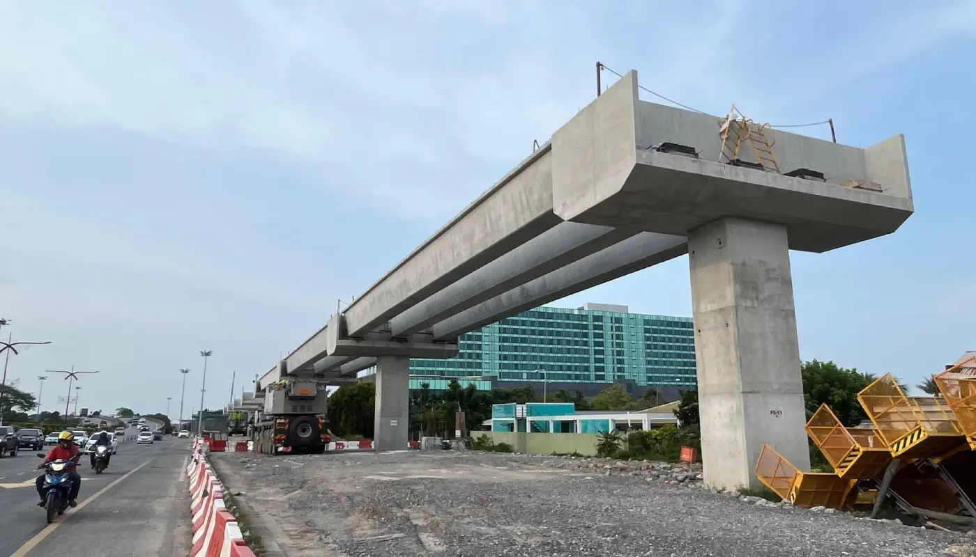 Progress Continues on Kuching ART Guideway Along Jalan Lapangan Terbang 1 Sarawak, Sarawak News, Kuching, Kuching News, Sarawak Metro, Public Transport