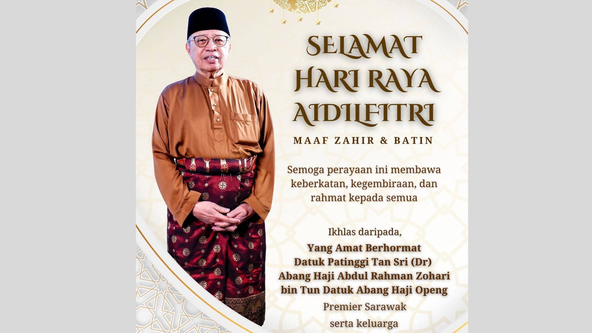 Sarawak Premier Calls for Unity and Progress This Aidilfitri