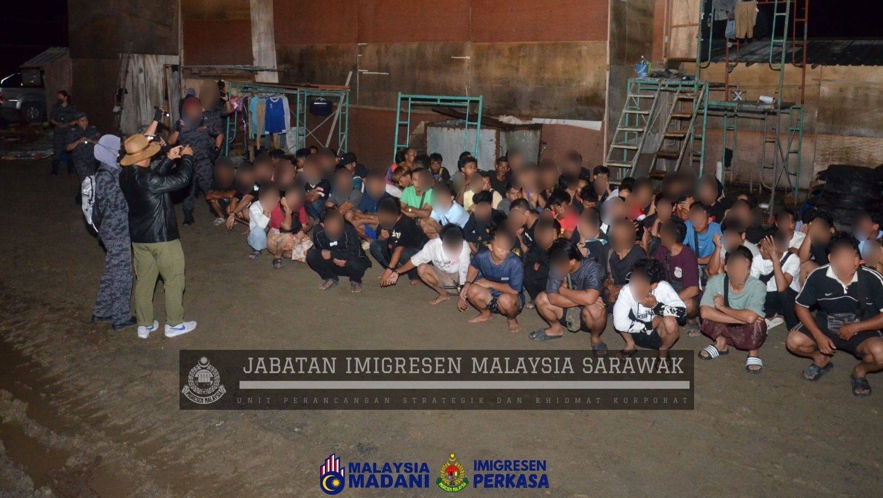 45 Foreigners Held in Construction Site Raid in kuching 1 45 Foreigners Held in Construction Site Raid in kuching