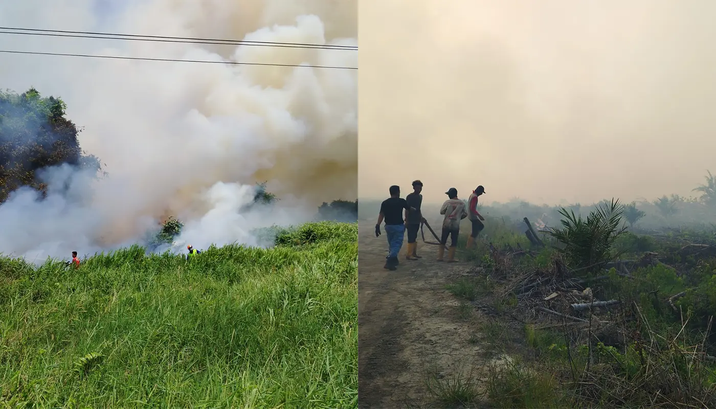 APM, JBPM & PDRM Together Extinguished Bush Fire Along Jalan Bruan 1 Sarawak, Sarawak News, Matu, Matu News, Civil Defence, Fire and Rescue, Emergency Response, Public Safety