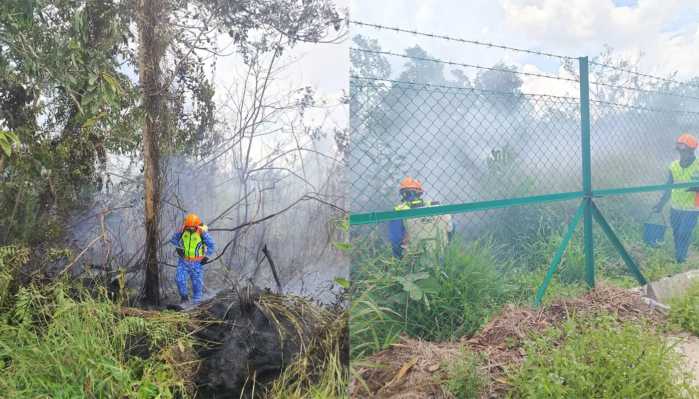 Bush Fire in Kampung Pergau Cemetery Controlled by APM Matu 1 Sarawak, Sarawak News, Matu, Matu News, Public Safety, APM, Emergency Response