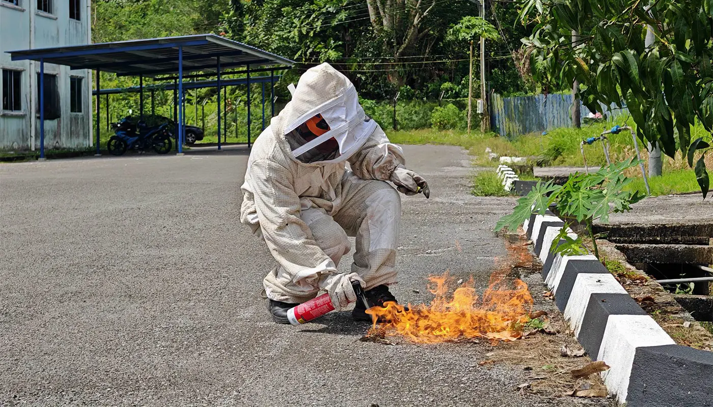 Civil Defence Force Responds to Ground Wasp Nest in Bau 1 Sarawak, Sarawak News, Bau, Bau News, Civil Defence, Emergency Response, Wasp Nest