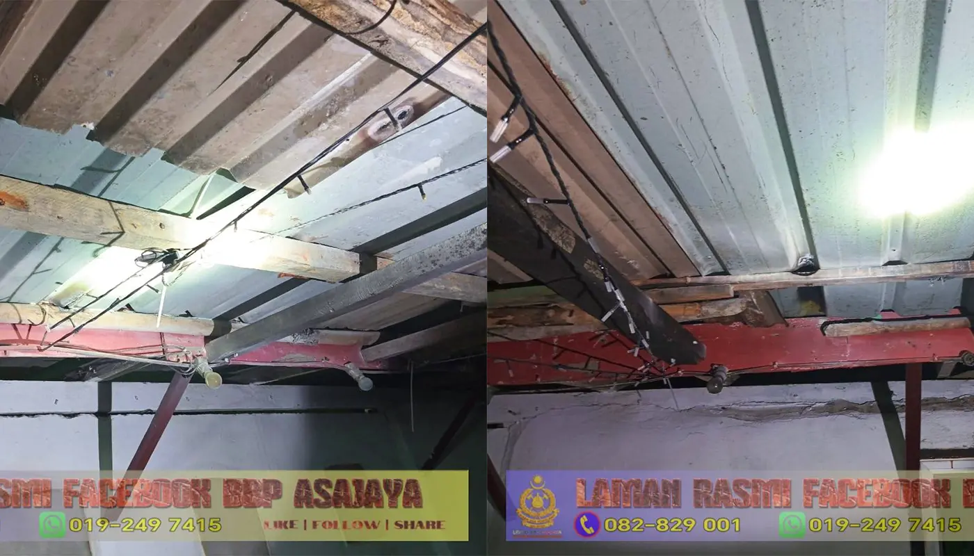 Electrical Cable Fire Contained by BBP at Kampung Jemukan Laut 1 Sarawak, Sarawak News, Asajaya, Asajaya News, Fire Incident, Public Safety, Electrical Fire, Kampung Jemukan Laut