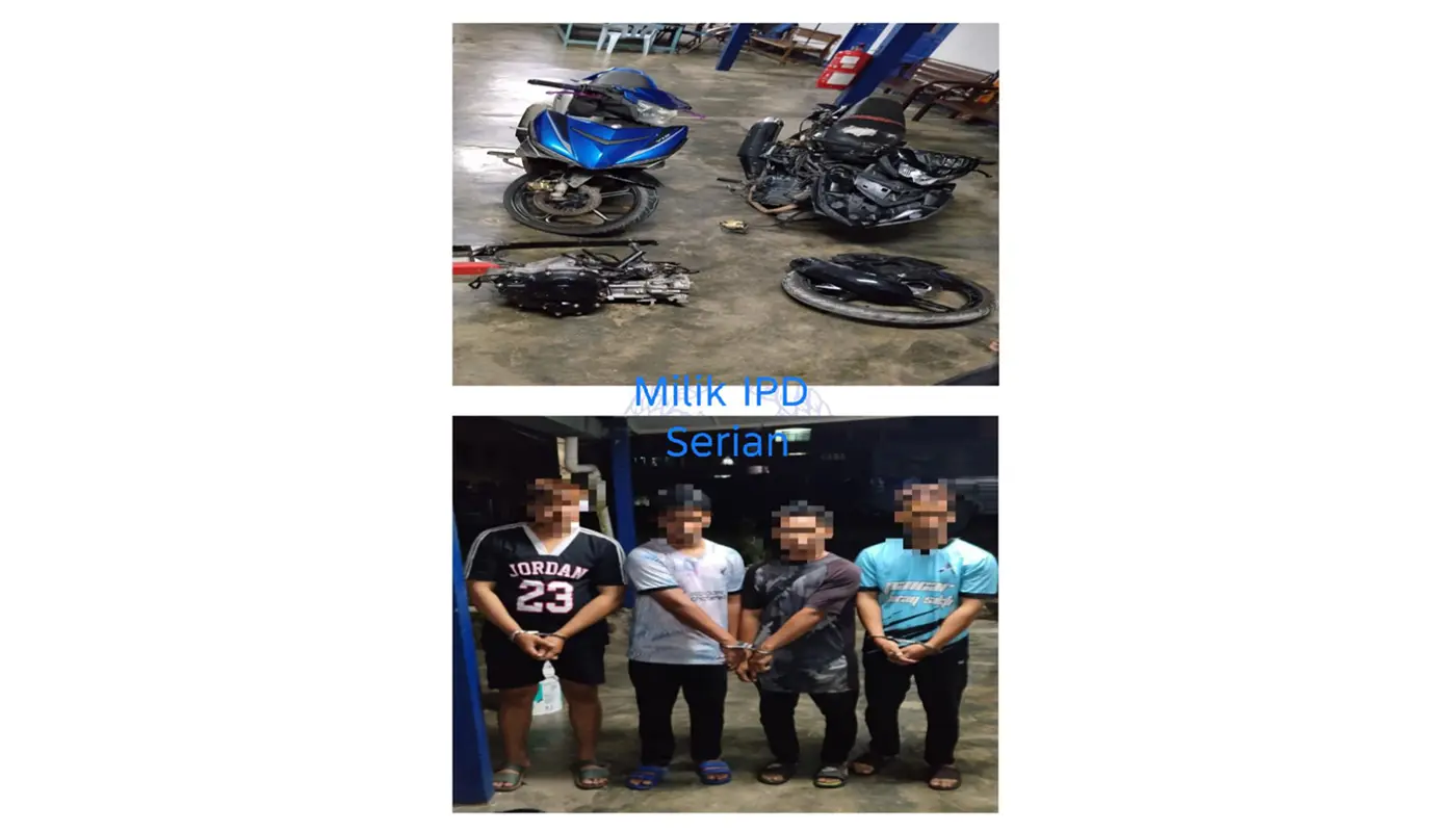Four Suspects Detained in Serian Motorcycle Theft Case 1 Sarawak, Sarawak News, Serian, Serian News, Crime, Motorcycle Theft, Police Investigation, Drug Offences
