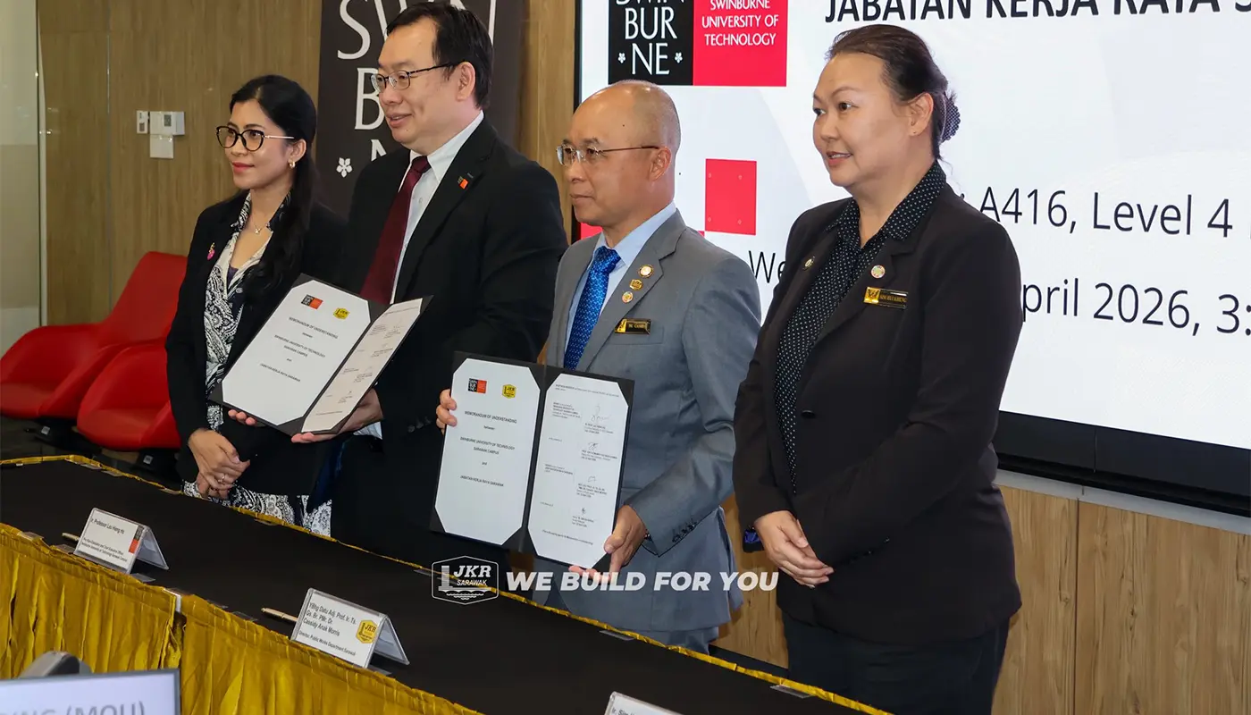 JKR Sarawak Signs MoU with Swinburne for Research Collaboration 1 Sarawak, Sarawak News, Kuching, Kuching News, JKR Sarawak, Swinburne Sarawak, Education, Research Collaboration, Infrastructure Development, ESG