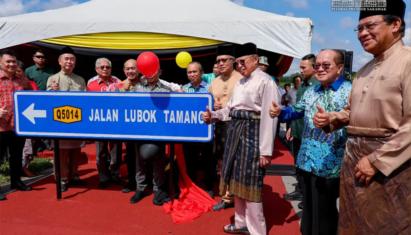 Lubok Tamang Road Officially Named by Sarawak Premier 1 Sarawak, Sarawak News, Debak, Debak News, Betong, Betong News, Infrastructure, Road Development, Community, Agriculture
