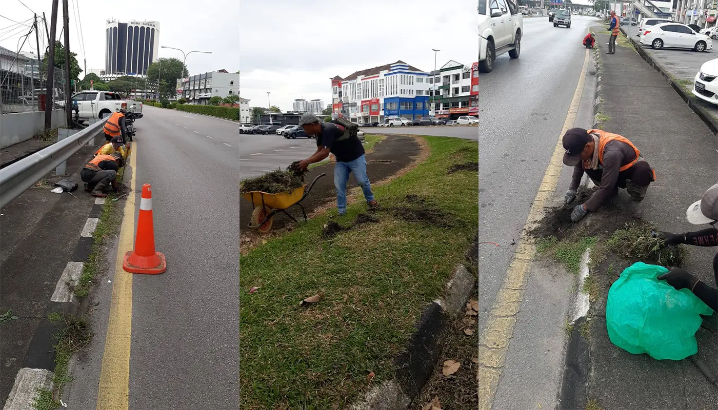 MBKS Clears Scupper Drains to Prevent Flooding at 3rd Mile and Stutong 1 Sarawak, Sarawak News, Kuching, Kuching News, MBKS, Drainage System, Flood Prevention, Public Safety, Urban Maintenance