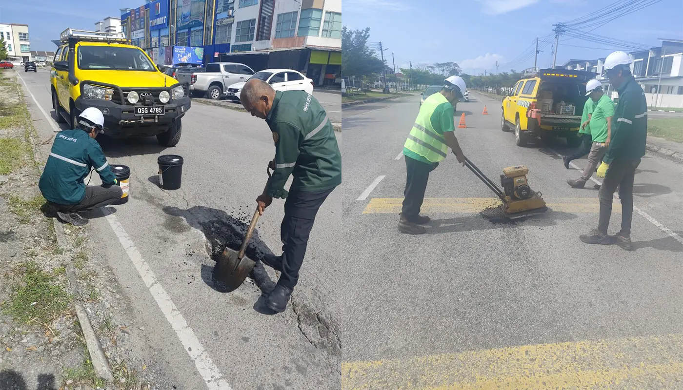 MPKS Responds Swiftly to Pothole Complaints in Uni-Central 1 Sarawak, Sarawak News, Kota Samarahan, Kota Samarahan News, MPKS, Road Maintenance, Potholes, Public Complaints, Community Care