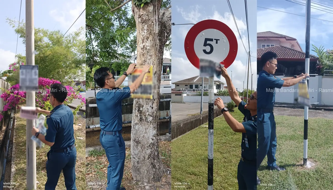 Sarawak, Sarawak News, Miri, Miri News, Miri City Council, Cleanliness Bylaw, Illegal Advertising, Unlicensed Moneylenders