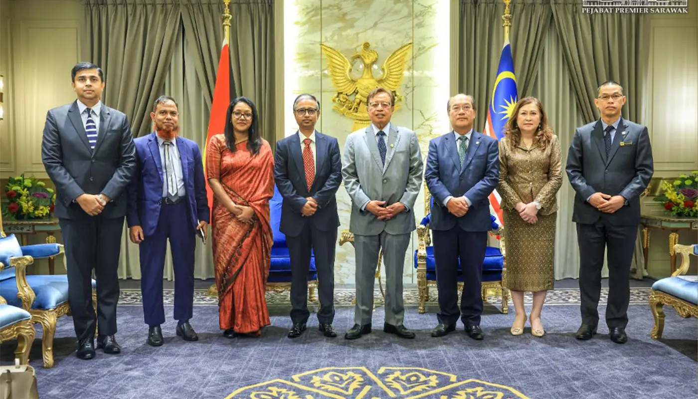 Sarawak Premier Welcomes Bangladesh High Commissioner in Kuching 1 Sarawak, Sarawak News, Kuching, Kuching News, Bangladesh, Malaysia, Diplomacy, Trade Relations, Renewable Energy, Agriculture, Labour Cooperation