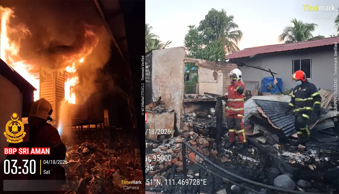 Sri Aman Firefighters Extinguish House Fire at Kampung Hulu Lemanak 1 Sarawak, Sarawak News, Sri Aman, Sri Aman News, Fire and Rescue, House Fire, Public Safety