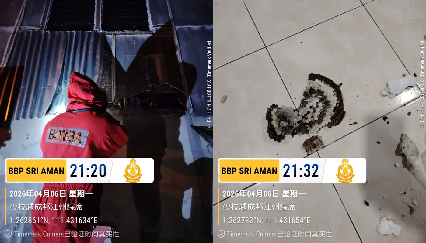 Sri Aman Firefighters Remove Bee Nest Safely From Longhouse 1 Sarawak, Sarawak News, Sri Aman, Sri Aman News, Community Safety, Emergency Response