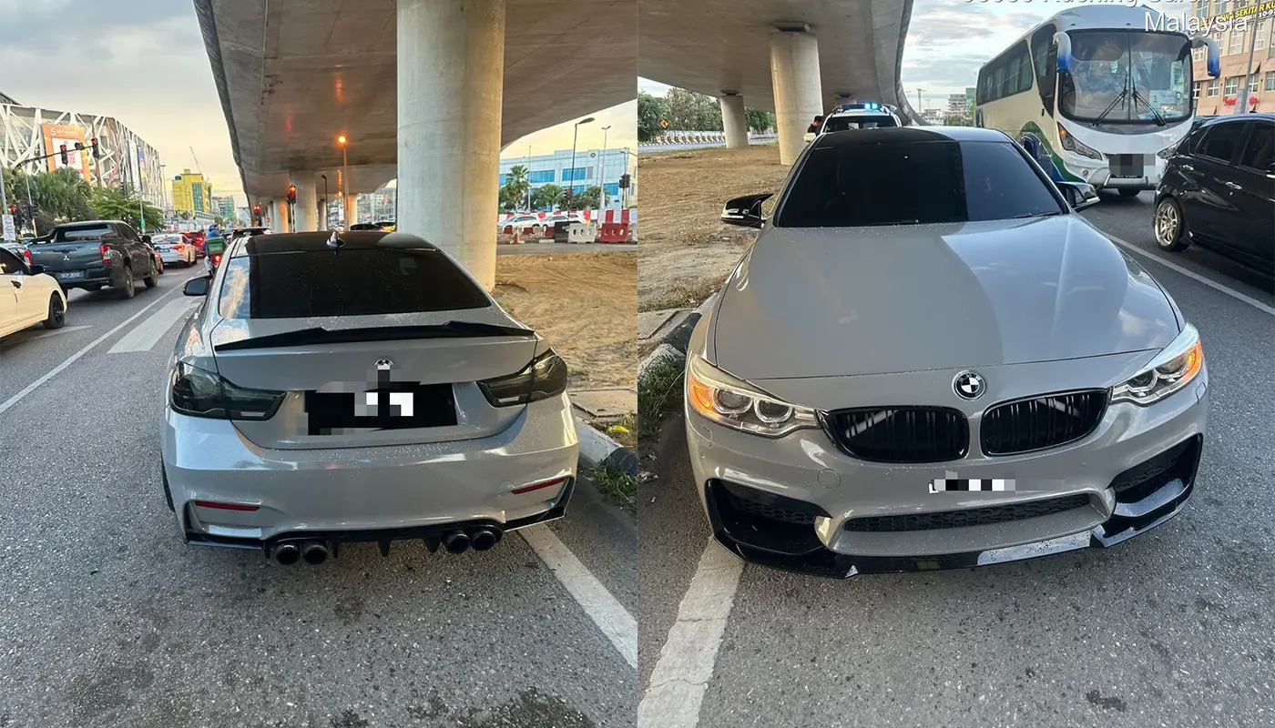 A BMW Seized During JPJ Kuching's Festive Patrols 1 Sarawak, Sarawak News, Kuching, Kuching News, JPJ, Road Safety, Ops Hari Raya Aidiladha, Ops Gawai Dayak, Traffic Enforcement, Vehicle Confiscation