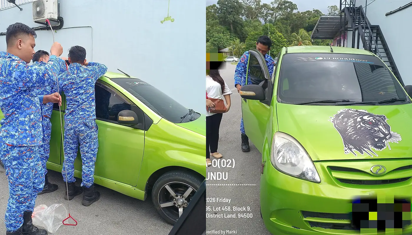 APM Assists in Car Lockout at Lundu Supermarket 1 Sarawak, Sarawak News, Lundu, Lundu News, APM, Emergency Response, Public Safety, Car Lockout