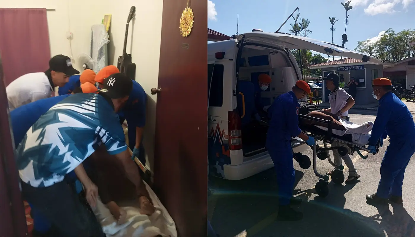 APM Limbang Assists Woman with Severe Stomach Pain 1 Sarawak, Sarawak News, Limbang, Limbang News, Emergency Response, Public Safety, APM Limbang, Bravo Squad
