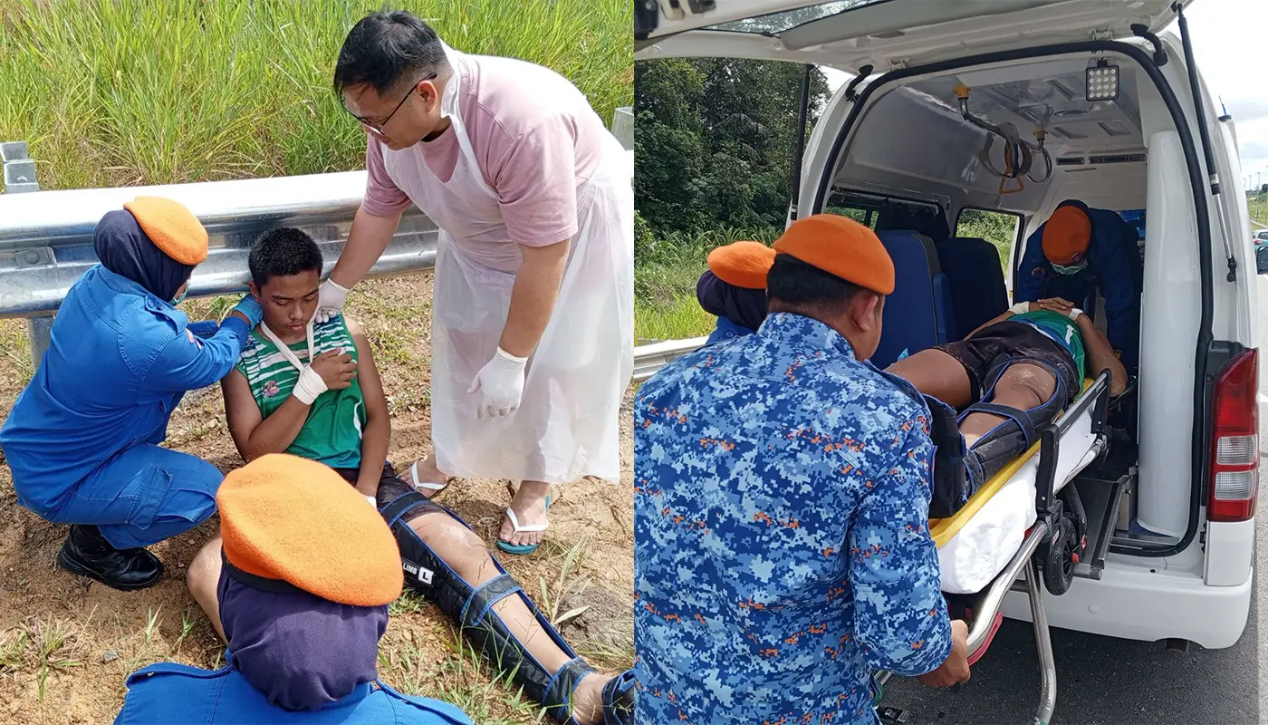 APM Sebauh Responds to Road Accident at Rh. Mickel Ding 1 Sarawak, Sarawak News, Sebauh, Sebauh News, Civil Defence, Road Accident, Emergency Response