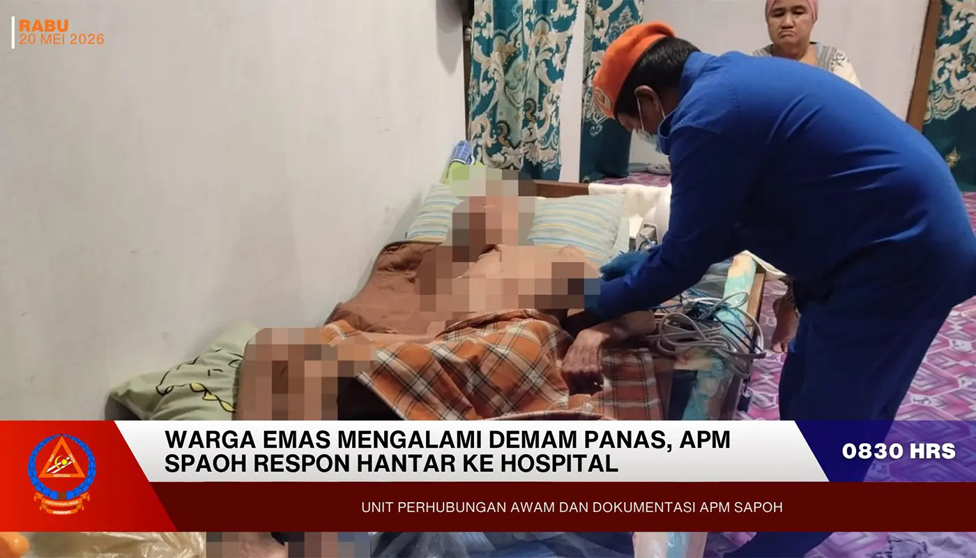 Civil Defence Force Assists Elderly Man with High Fever in Spaoh 1 Sarawak, Sarawak News, Spaoh, Spaoh News, Civil Defence, Emergency Response, Health Incident