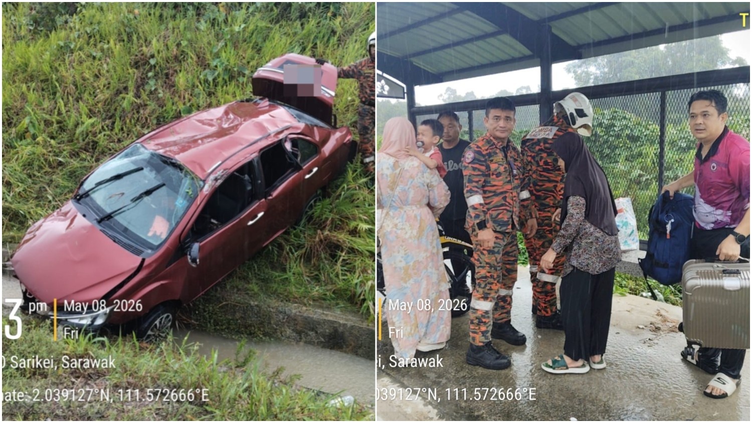 Family Members Escape Injury in Pan Borneo Crash