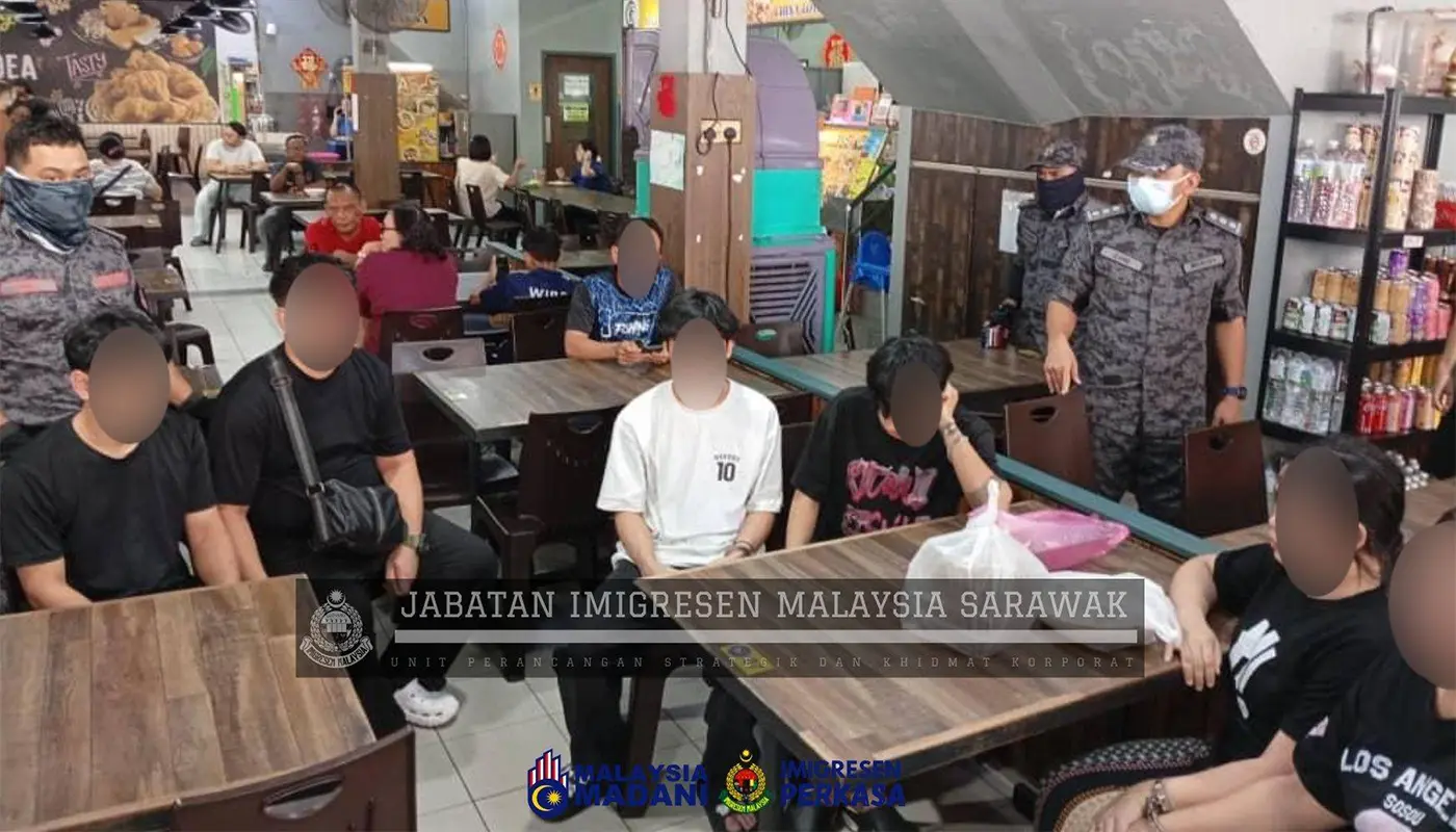 JIM Ops Selera Detains 18 Foreign Nationals in Kuching 1 Sarawak, Sarawak News, Kuching, Kuching News, Immigration Enforcement, Ops Selera, Illegal Immigrants, Law Enforcement