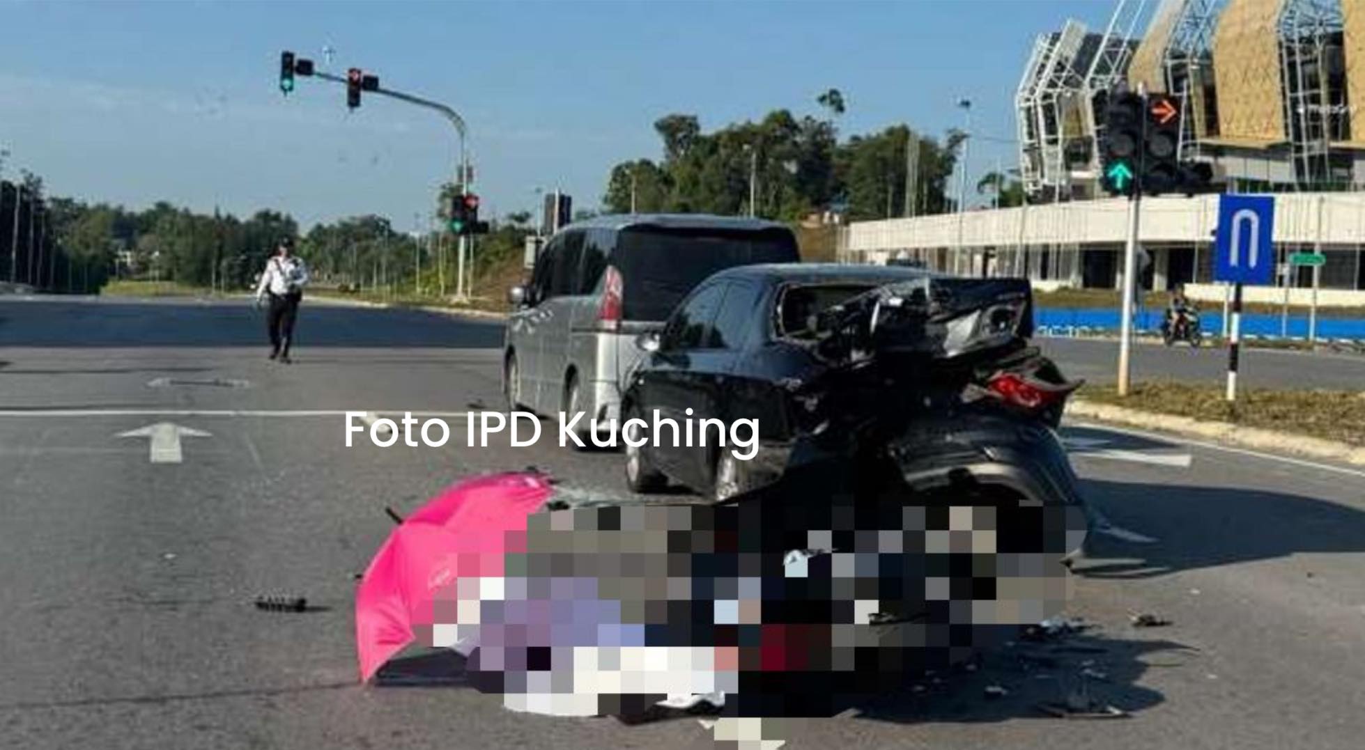 Motorcyclist Killed in 3-Vehicle Crash at Jalan Diplomatik, Kuching