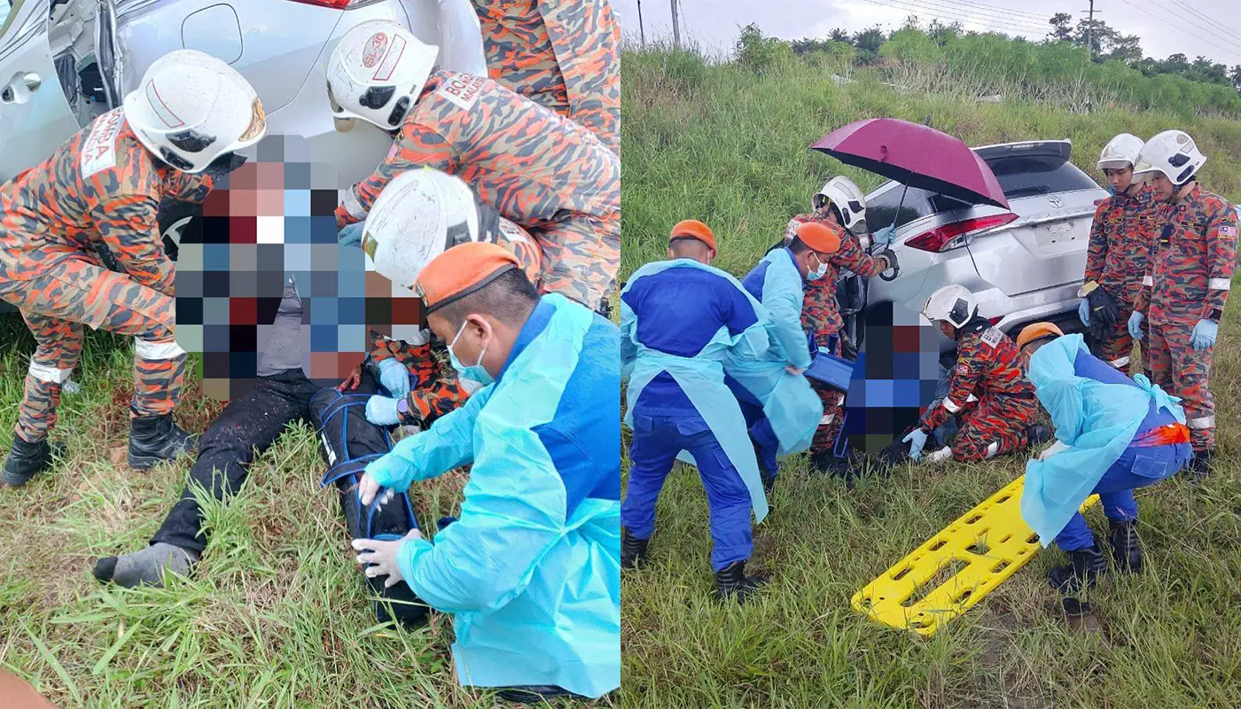 Road Accident in Serian Leaves Victim Severely Injured 1 Sarawak, Sarawak News, Serian, Serian News, Road Accident, APM, Emergency Response, Public Safety