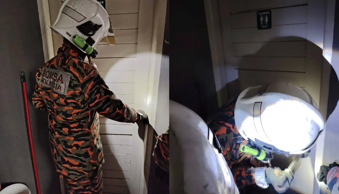 Sibu Firefighters Rescue Woman Trapped in Toilet 1 Sarawak, Sarawak News, Sibu, Sibu News, Fire and Rescue Department, Emergency Response, Public Safety