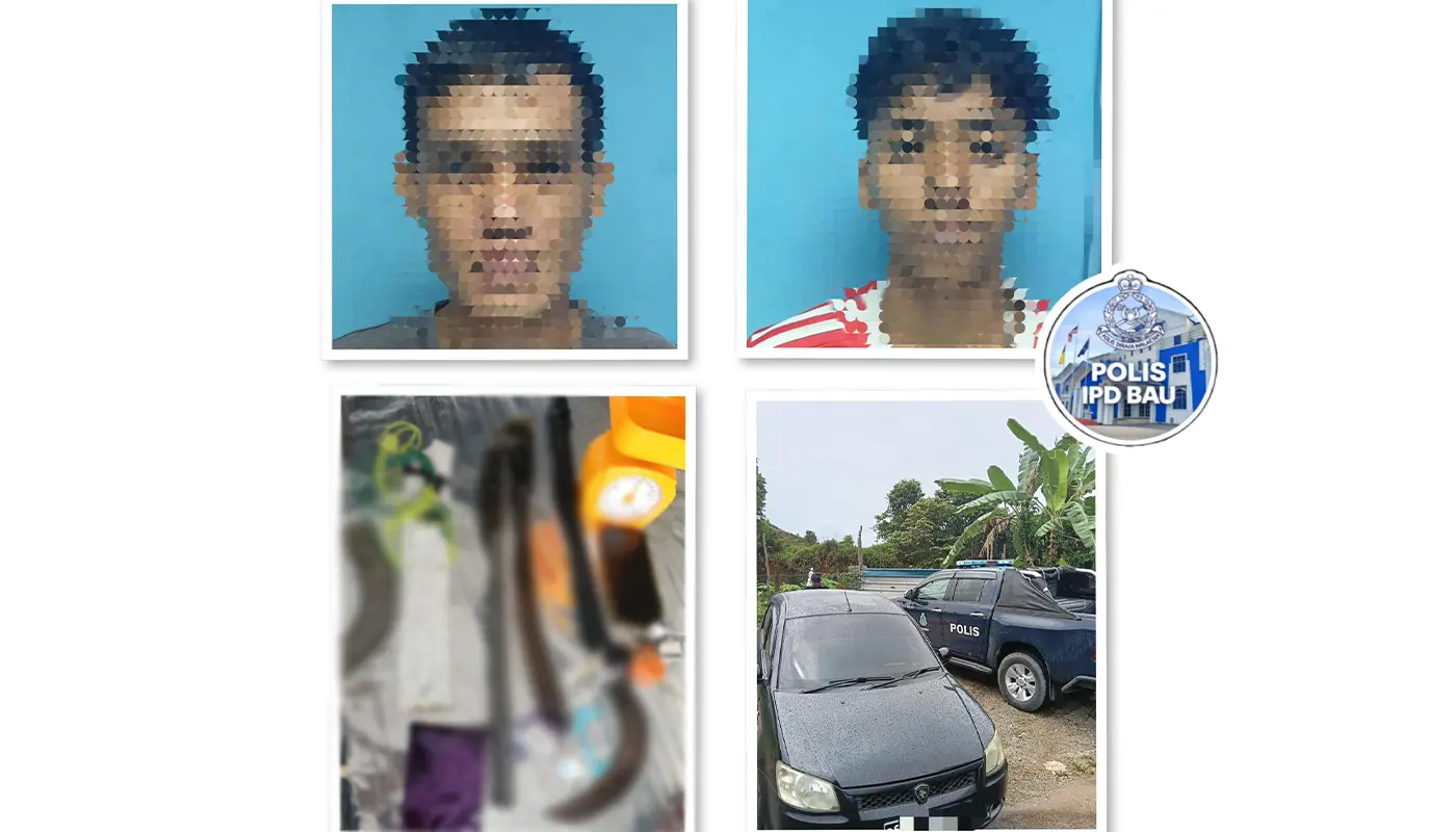Sarawak, Sarawak News, Bau, Bau News, Siniawan, Crime Prevention, Dangerous Weapons, Police Arrest