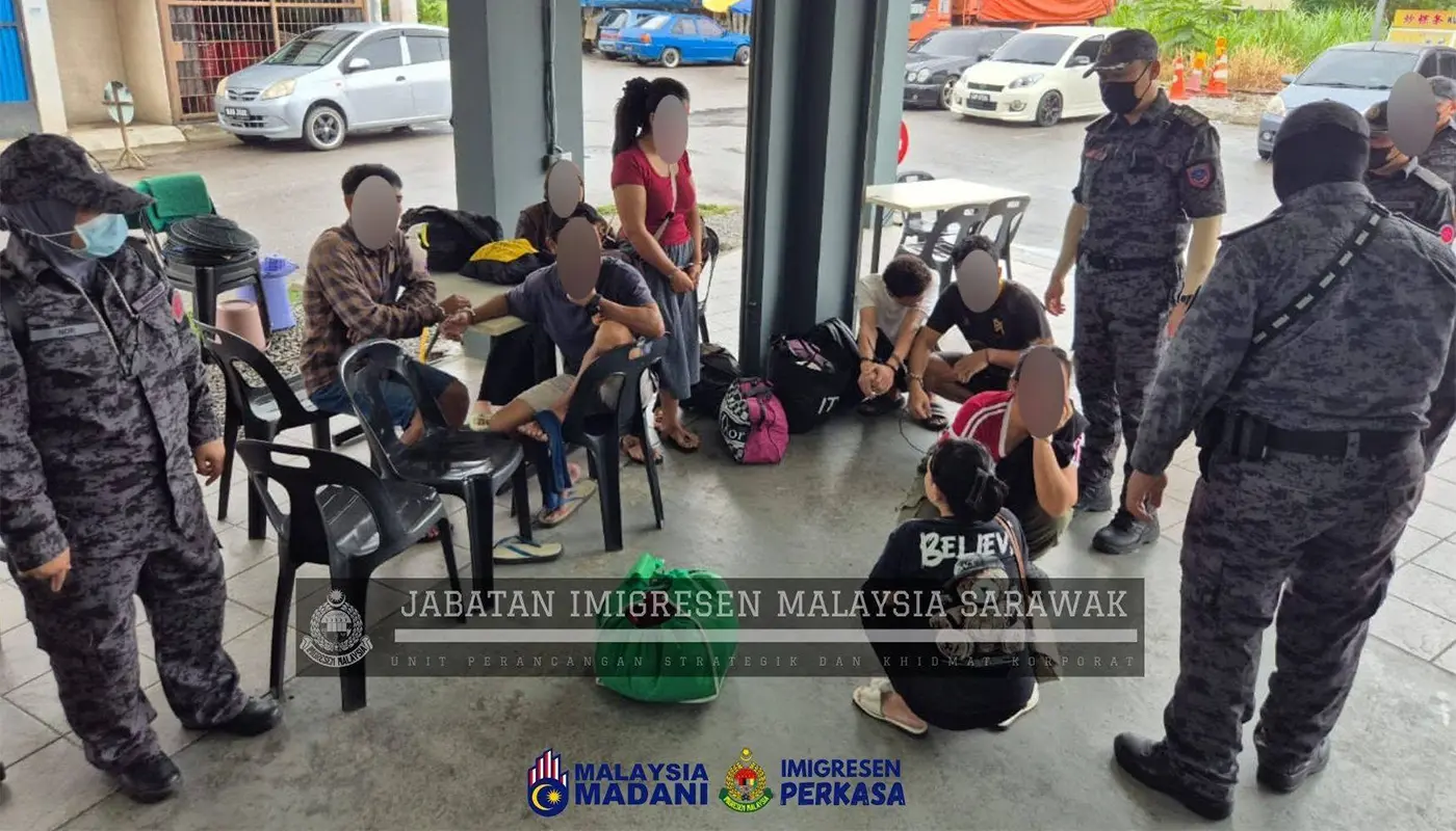 37 Foreign Nationals Detained in Sarawak Immigration Raids 1 Sarawak, Sarawak News, Kuching, Kuching News, Samarahan, Samarahan News, Lundu, Lundu News, Immigration Enforcement, Law and Order