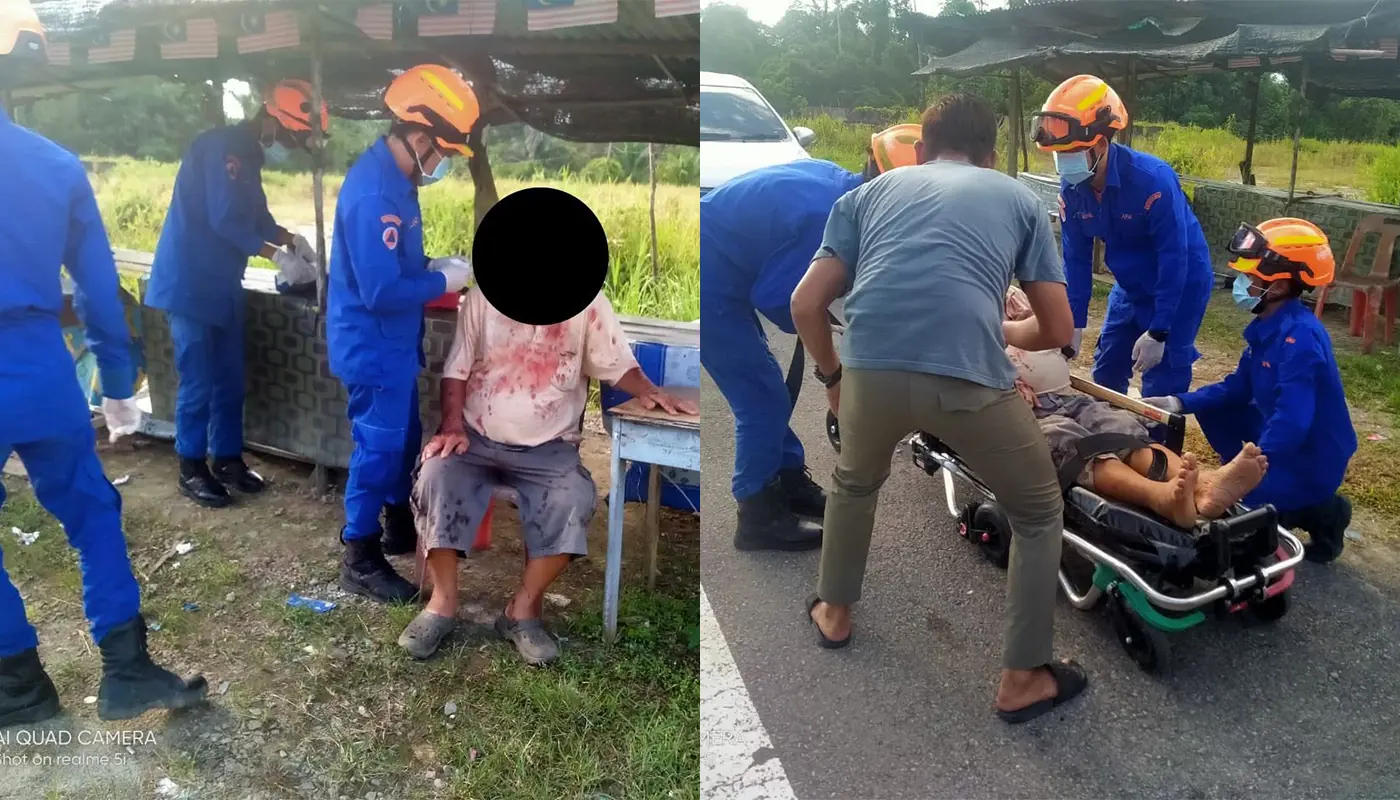 Elderly Motorcyclist Injured in Sri Aman Road Accident 1 Sarawak, Sarawak News, Sri Aman, Sri Aman News, Road Accident, Civil Defence, Emergency Response, Public Safety