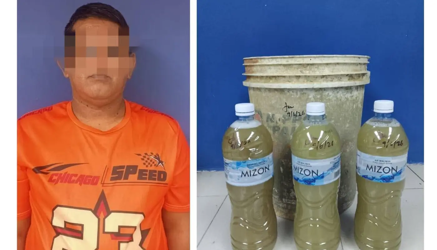 Man Detained in Kampung Binyu for Ketum Water Possession 1 Sarawak, Sarawak News, Kota Samarahan, Kota Samarahan News, Narcotics, Crime, Law Enforcement, Poisons Act