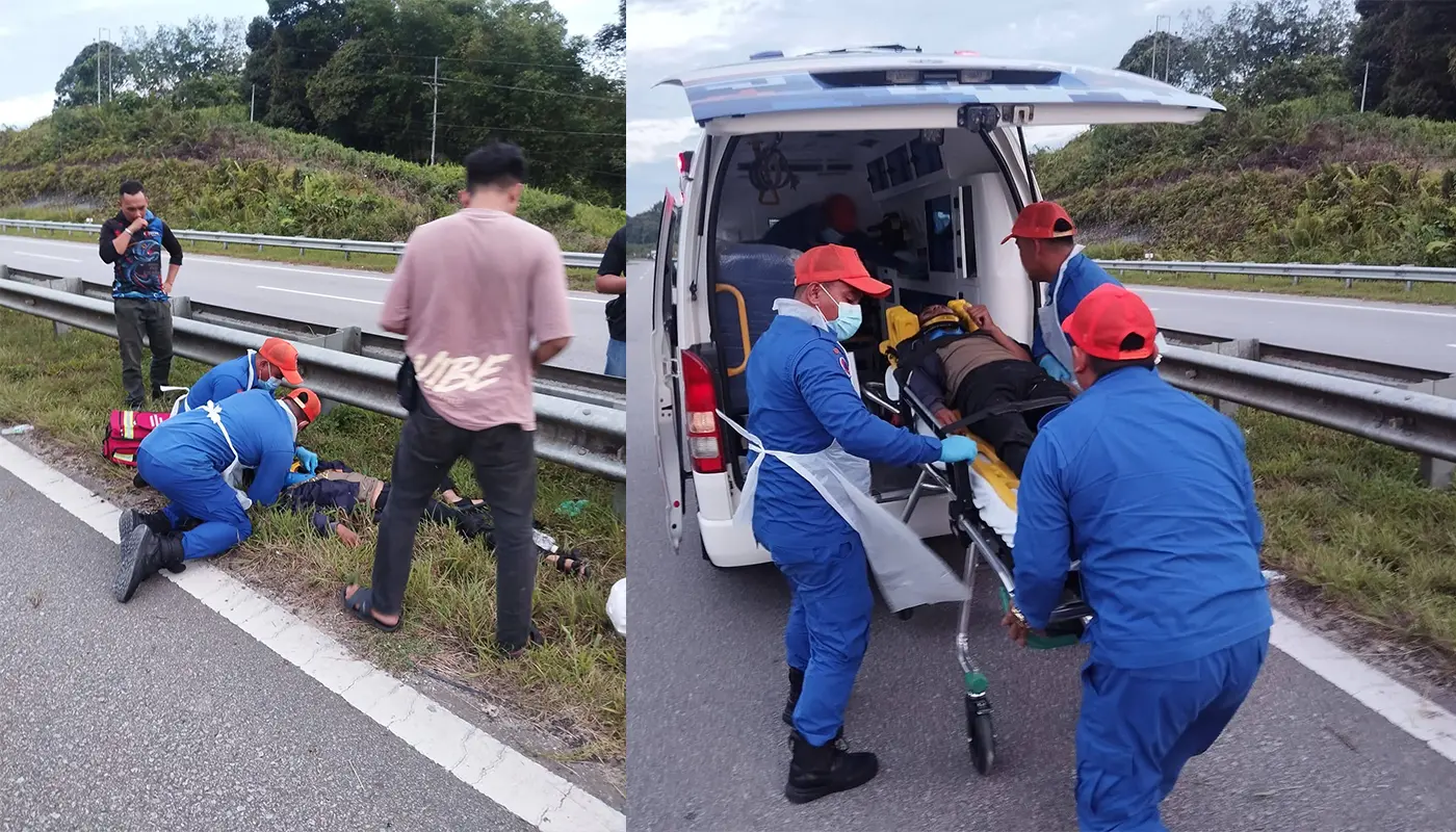 Motorcyclist Injured in Accident at Simpang Saratok 1 Sarawak, Sarawak News, Saratok, Saratok News, Motorcycle Accident, Road Safety, Emergency Response
