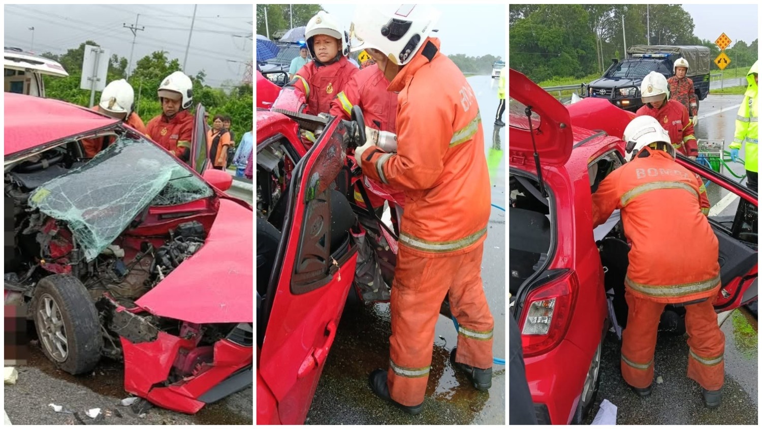 Senior Man Killed, Passenger Injured in Axia Crash on Pan Borneo Highway 1 Senior Man Killed, Passenger Injured in Axia Crash on Pan Borneo Highway