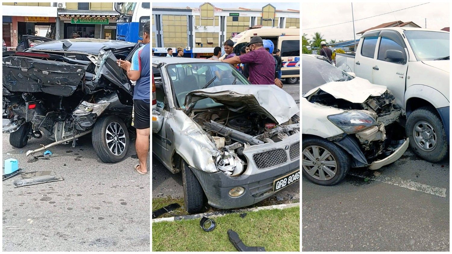 Three Injured in Five-Vehicle Crash at Sarikei Traffic Light