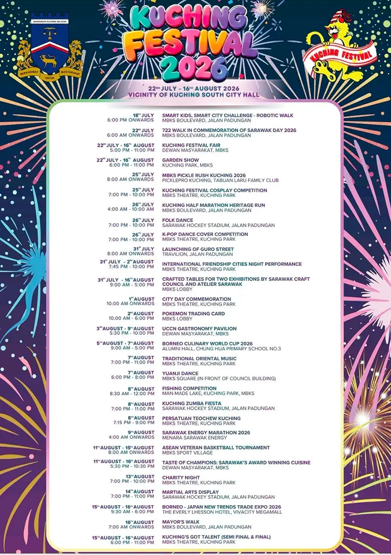 MBKS Unveils 40th Kuching Festival Programme Calendar 2 Sarawak, Sarawak News, Kuching, Kuching News, MBKS, Kuching Festival, Community Events, Arts and Culture, Gastronomy, City Development