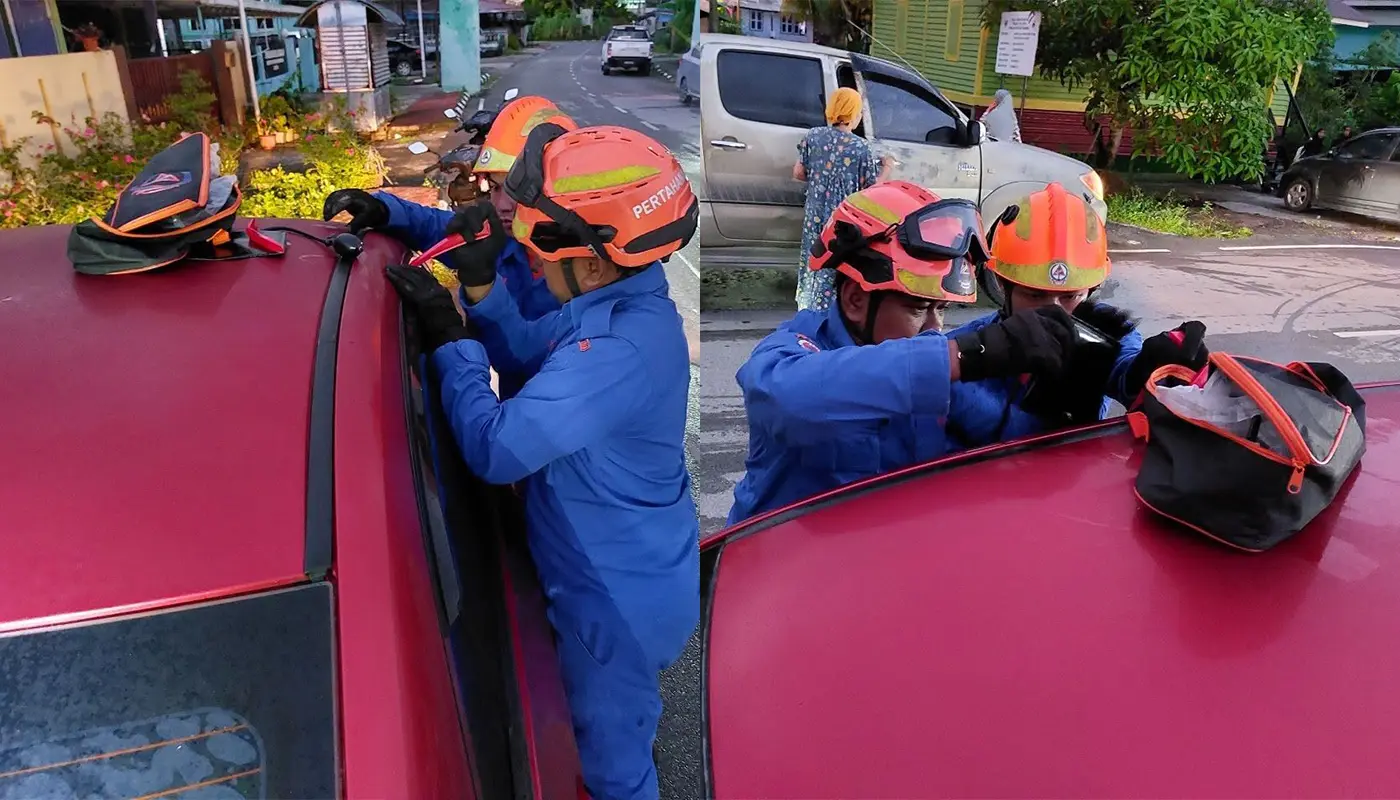 Sarawak, Sarawak News, Spaoh, Spaoh News, Kampung Hulu Spaoh, Vehicle Emergency, APM Spaoh, Public Safety