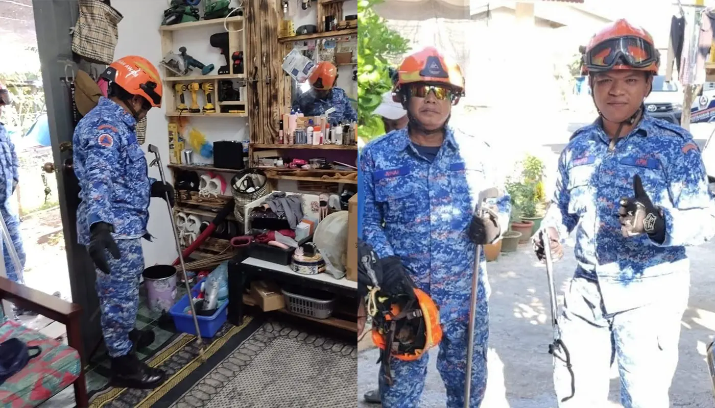 APM Spaoh Safely Removes Snake from Kampung Hulu Home 1 Sarawak, Sarawak News, Spaoh, Spaoh News, Wildlife Rescue, Snake Capture, Emergency Response, Civil Defence Force