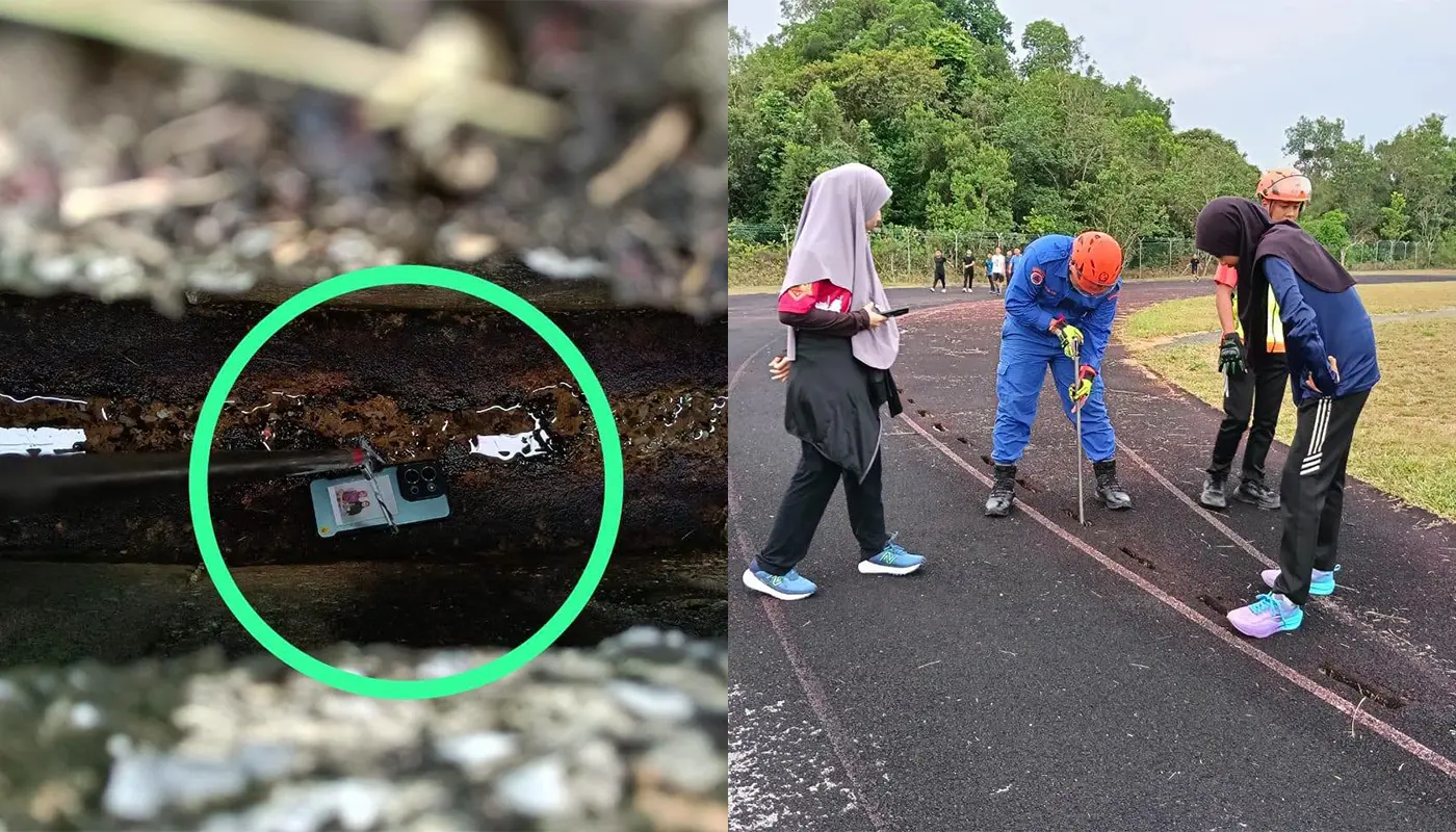 APM Team Retrieves Phone From Stadium Drain In Saratok 1 Sarawak, Sarawak News, Saratok, Saratok News, APM, Civil Defence, Community Service, Public Assistance, Lost Property, Emergency Response