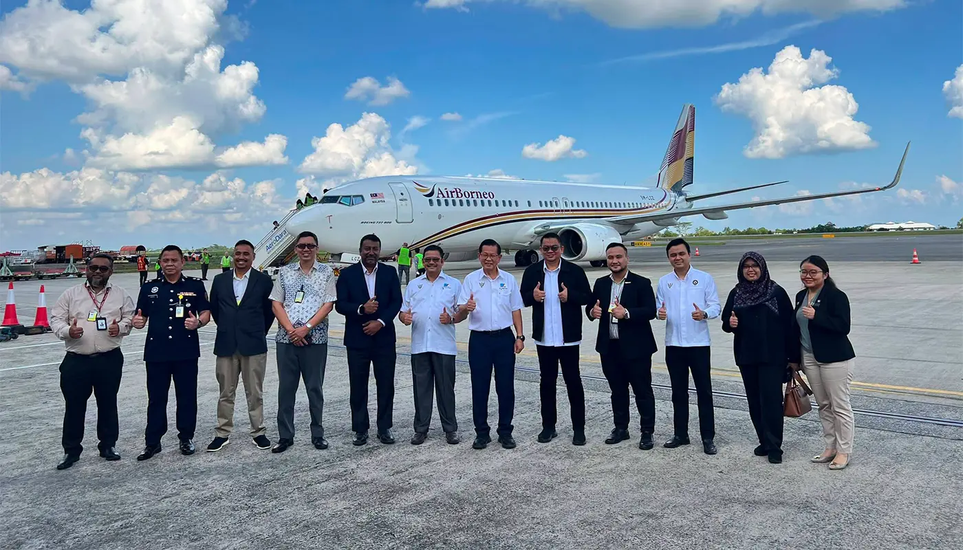 Sarawak, Sarawak News, Kuching, Kuching News, AirBorneo, Kuching International Airport, Aviation, Airlines, Transport, Lee Kim Shin, Boeing 737-800, Malaysia Aviation