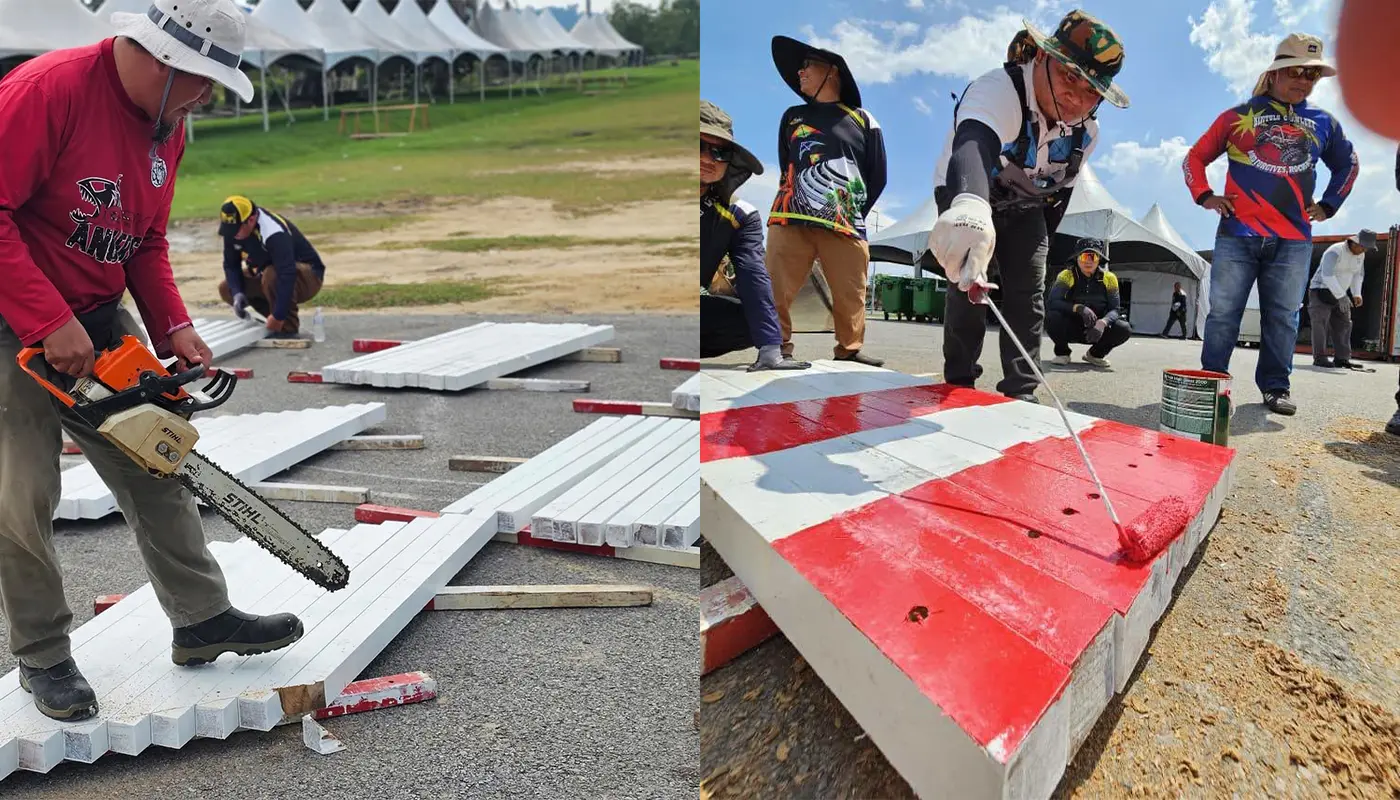 BIKF 2026 Field Crew Installs Safety Barriers in Bintulu 1 Sarawak, Sarawak News, Bintulu, Bintulu News, BIKF 2026, Kite Festival, Event Safety, BDA