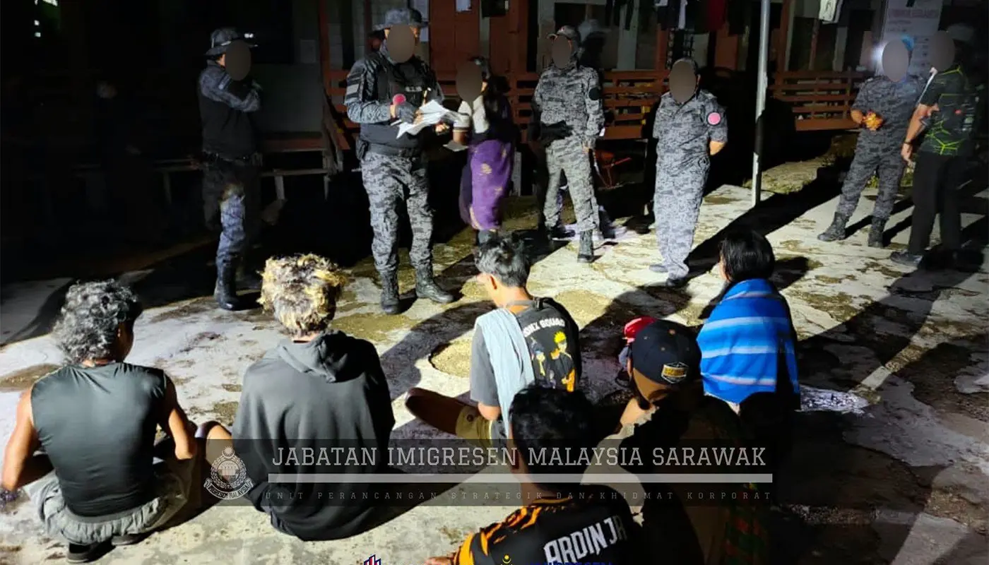 Fifteen Foreigners Detained In Kuching Immigration Sweep 1 Sarawak, Sarawak News, Kuching, Kuching News, Immigration, Law Enforcement, National Security, Simunjan, Samarahan, Serian