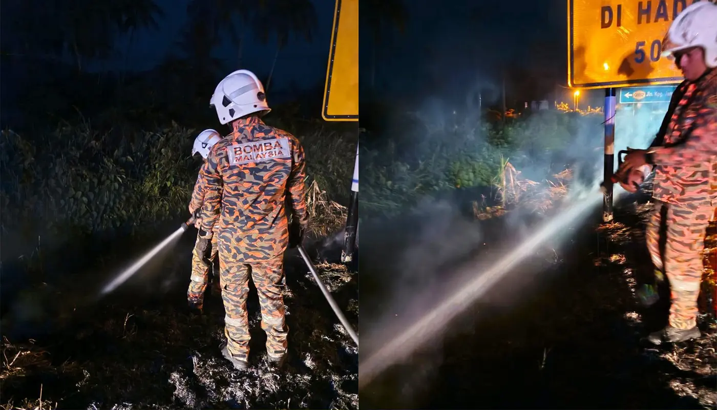 Grass Fire in Asajaya Quickly Contained by Firefighters 1 Sarawak, Sarawak News, Asajaya, Asajaya News, Fire and Rescue, Grass Fire, Public Safety