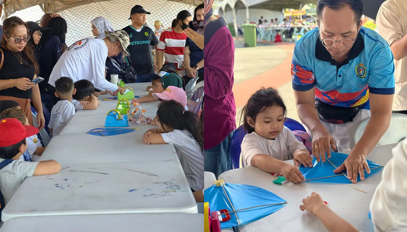 Kindergarteners Explore Kite Craft at BIKF 2026 Workshop 1 Sarawak, Sarawak News, Bintulu, Bintulu News, BIKF 2026, Borneo International Kite Festival, Montessori Education, Early Childhood, Cultural Activities, Bintulu Port