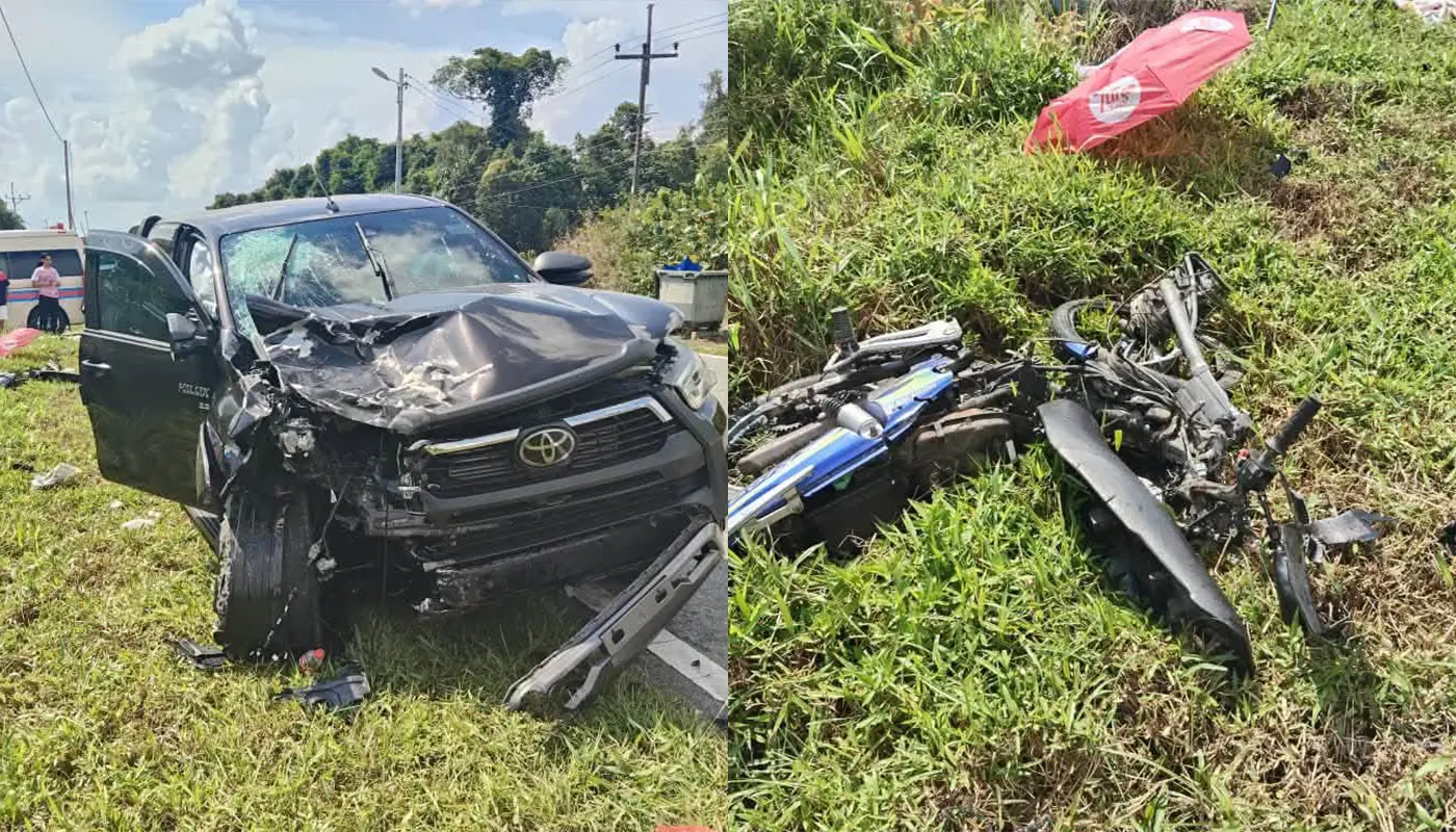 Motorcyclist Dies In Head-On Accident At Meradong 1 Sarawak, Sarawak News, Meradong, Meradong News, Road Accident, Traffic Safety, Royal Malaysian Police, Jalan Kelupu