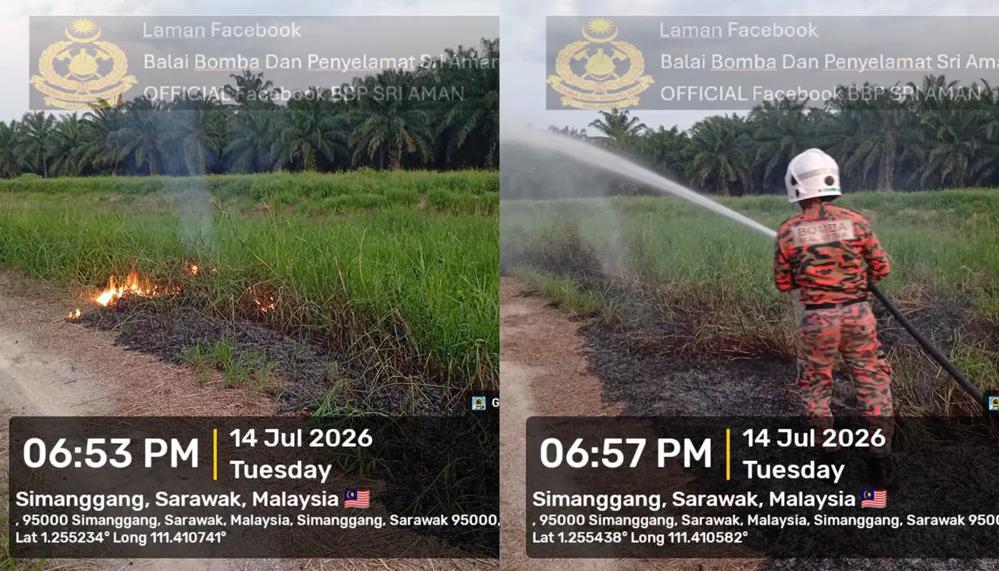 One-Acre Blaze Contained at Nanga Entulang, Sri Aman 1 Sarawak, Sarawak News, Sri Aman, Sri Aman News, Fire Incident, Emergency Response, JBPM, Public Safety