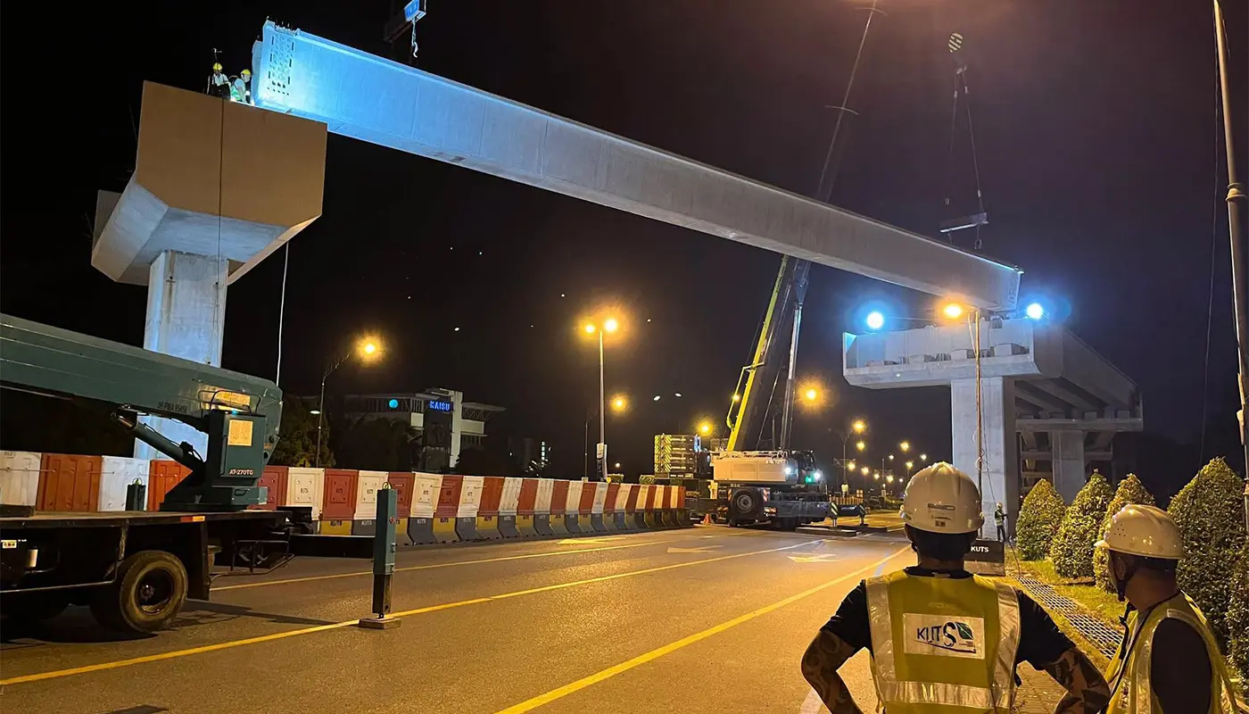 Sarawak Metro Advances ART Guideway Near Pelita Heights 1 Sarawak, Sarawak News, Kuching, Kuching News, ART System, Pelita Heights, Public Transport, Sustainable Mobility