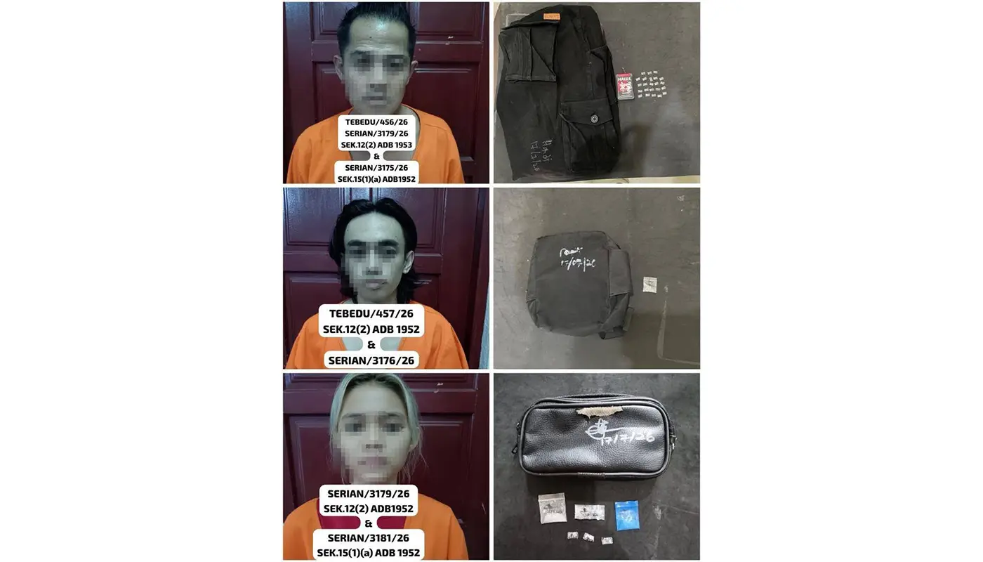 Serian Police Arrests 3 Individuals in Anti-Drug Operation 1 Sarawak, Sarawak News, Serian, Serian News, Tebedu, Drug Enforcement, PDRM, Methamphetamine